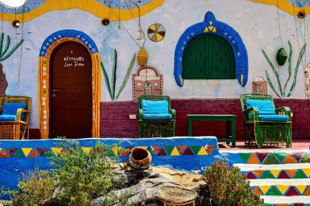 Nubian Village Tour in Aswan – colorful houses and authentic Nubian life on the Nile River